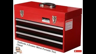 Halfords 3 Drawer Metal Portable Tool Chest [upl. by Ferna]