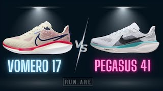 Nike Pegasus 41 vs Vomero 17 BEST NIKE DAILY TRAINER Shoe Comparison Review [upl. by Aicirtac792]