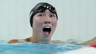 Parents celebrate Torri Huskes 100m butterfly gold  NBC4 Washington [upl. by Colson]