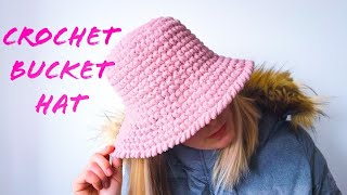 How to Crochet EASIEST AND FASTEST BUCKET HAT EVER  for Beginners PRADA DESINER INSPIRED [upl. by Pahl]