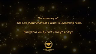 The Five Dysfunctions of a Team A Leadership Fable  Patrick Lencioni  15 Minute Summary [upl. by Irwinn]