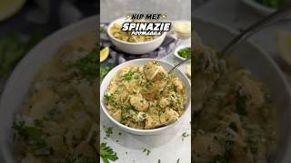 Kip met spinazie roomsaus mealprep lunch meal creamypasta chicken easyrecipe [upl. by Eiroc]