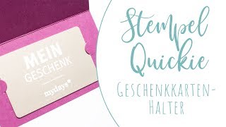 StempelQuickie  GeschenkkartenHalter mit den Stampin Up Framelits Formen Schachtel voller Liebe [upl. by Kneeland]