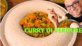 Verdure al Curry con Riso Basmati PIATTO UNICO cottura per ASSORBIMENTO del riso e verdure al curry [upl. by Danais]