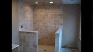 Limestone Travertine Tile Master Bathroom [upl. by Boykins978]