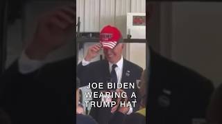 Joe Biden Supports Donald Trump Wearing a Red Maga Hat after Debate donaldtrump kamalaharris [upl. by Lesslie]