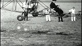 Russian American aircraft designer Igor Sikorsky test flies the VoughtSikorsky VHD Stock Footage [upl. by Elumas958]