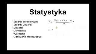 Statystyka mediana dominanta wariancja średnia ważona arytmetyczna odchylenie standardowe [upl. by Weisman]