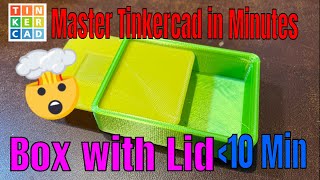 Make a Tinkercad 3D printed Box with a Sliding Lid in Minutes [upl. by Adonis531]