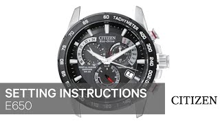 Citizen Watch Setting Instruction — E650 [upl. by Llerdnek]