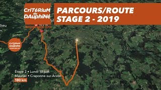 Parcours  Étape 2  Critérium du Dauphiné 2019 [upl. by Vinn]