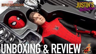 Hot Toys SpiderMan Upgraded Suit Far From Home Unboxing amp Review [upl. by Ocinemod]