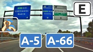 España A5 A66  ✕ Portugal  ✕ Mérida  ✕ N432 [upl. by Meagher]