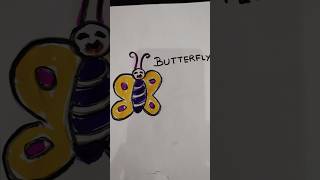 How to draw butterfly 🦋 art drawing Shorts deetya [upl. by Noisla97]