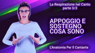 APPOGGIO E SOSTEGNO NEL CANTO  COSA SONO  La Respirazione nel canto Parte 33 [upl. by Fanestil]