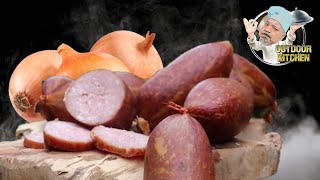 Hausmacher Rezept für geräucherte Zwiebelwurst [upl. by Marcile]