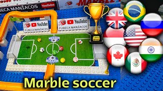 Marble Race Soccer Collision countryballs friendly 7 tournament 2023  Fubeca World Cup [upl. by Ahsinauq]