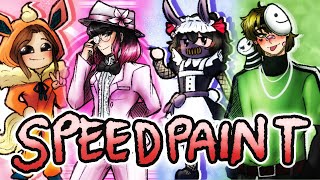 I Drew 36 STREAMERS in Different Outfits EEVEELUTIONS MAIDS SUITS amp EBOYS SPEEDPAINT [upl. by Nanine]