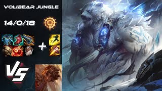 JUNGLE Volibear vs Taliyah  NA Master Patch 1410 [upl. by Alvis980]