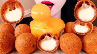 ASMR CHEESE BALLS CHEESE SAUCE eating sounds MUKBANG맘스터치 바삭크림치즈볼과 치즈소스 먹방 [upl. by Eleynad]