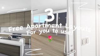 ♡︎3 free apartment layoutsspeedbuild  Welcome to Bloxburg♡︎ [upl. by Doane615]