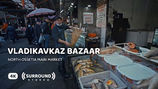 Vladikavkaz Bazaar Republic of North OssetiaAlania — Cinematic Walking Tour  Binaural ASMR [upl. by Normalie]