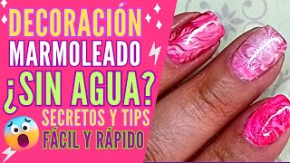 🌟Técnica de MARMOLEADO en uñas con ESMALTE TRADICIONAL 💅🏻 FÁCIL RÁPIDO Y BONITO🥰WATER MARBLE💧 [upl. by Sirdna]