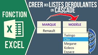 EXCEL  CRÉER DES LISTES DÉROULANTES EN CASCADE Liste déroulante en fonction dune autre liste [upl. by Timmi]