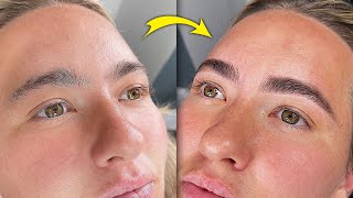 Brow Lamination tutorial for shaping coarse uneven eye brows [upl. by Adnawat]