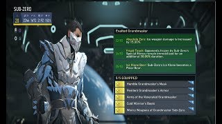 Injustice 2 SubZero quotExalted Grandmasterquot Epic Gear Set Full Loadout Gameplay [upl. by Aevin]