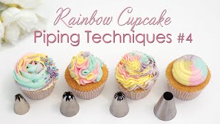 Cupcake Piping Techniques Tutorial 4  With Rainbow Swirls [upl. by Hoover]