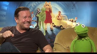 The Muppets Most Wanted Press Conference w Ricky Gervais Tina Fey Kermit Sam Eagle Miss Piggy [upl. by Danelle]