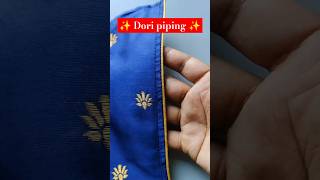 How to make dori piping ✨ sewingtipsandtricks sewinghacks pipingstitching diysewing [upl. by Norym]