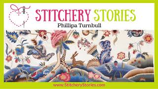 Phillipa Turnbull Crewel Embroidery Specialist  The Crewel Work Company  Stitchery Stories [upl. by Mckale923]