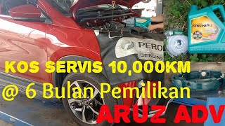 Aruz Adv 2022 Kos servis 10000km  6 bulan pemilikan [upl. by Garald]