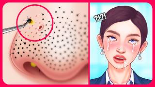 Blackheads Removal and Care of a Career Woman👃Satisfying ASMR Animation [upl. by Lakim]