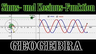 SINUS und KOSINUSFunktion am EINHEITSKREIS  GEOGEBRA [upl. by Ecidnak]