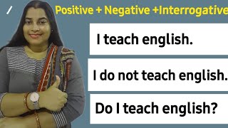 Type of Sentences  Positive  Negative  Interrogative Sentence  By Shibani madam [upl. by Aekan]