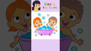 Kids washing in the bathtub  Coloring  Kids Songs ✨💖🌟 shorts nurseryrhymes coloring [upl. by Star9]