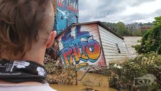 09282024 Asheville NC  Extreme Flood Waters  Looters  Floating Debris [upl. by Sosthina]