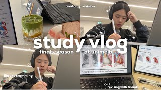 study vlog 📕 finals season last week of semester winter days studying with friends eating well [upl. by Elleret]