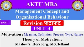 11 management concepts and organisational behaviour  aktu mba notes aktu mba classes  dwivedi [upl. by Yehudit206]