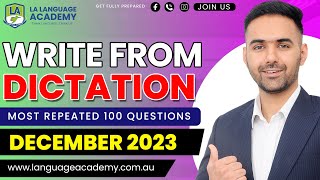 PTE Listening Write From Dictation  December 2023 Exam Predictions  LA Language Academy PTE NAATI [upl. by Cloots]