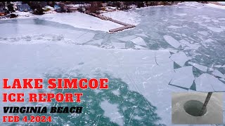 Lake Simcoe Ice Report  Virginia Beach feb 2024 [upl. by Enaz]