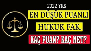 en düşük puanlı hukuk fakültesi kaç net kaç puan 2022 [upl. by Elmaleh122]