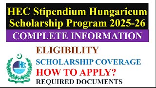 HEC Stipendium Hungarian Scholarship Program 202526 HEC Scholarship in Hungary Study in Hungary [upl. by Keslie]