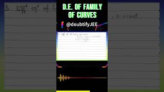 The differential equation of family of curves x²  y²  2ay  0 where a is an Doubtify JEE [upl. by Sset]