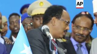 Farmajo sworn in as new President of Somalia [upl. by Hunfredo]