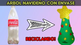 ÁRBOL NAVIDEÑO CON ENVASE DE PLÁSTICO [upl. by Schertz]