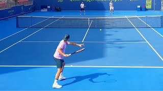 Roger Federer Practice Court Level View 2021 [upl. by Enilrek989]